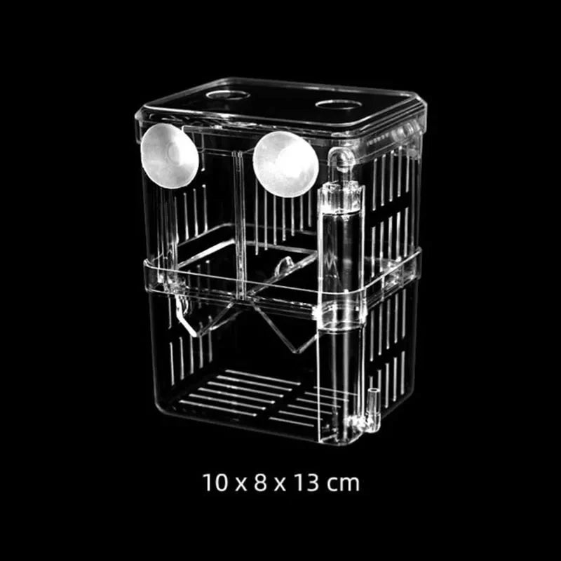 Acrylic Fish Breeder Box – Double Chamber Guppy Hatchery