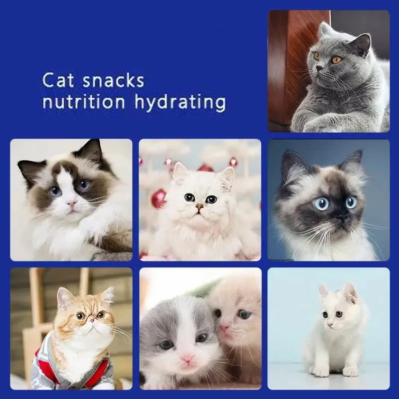 Mixed Flavor Cat Snacks – 30 Liquid Strips with Abalone, Beef, Cod & Salmon