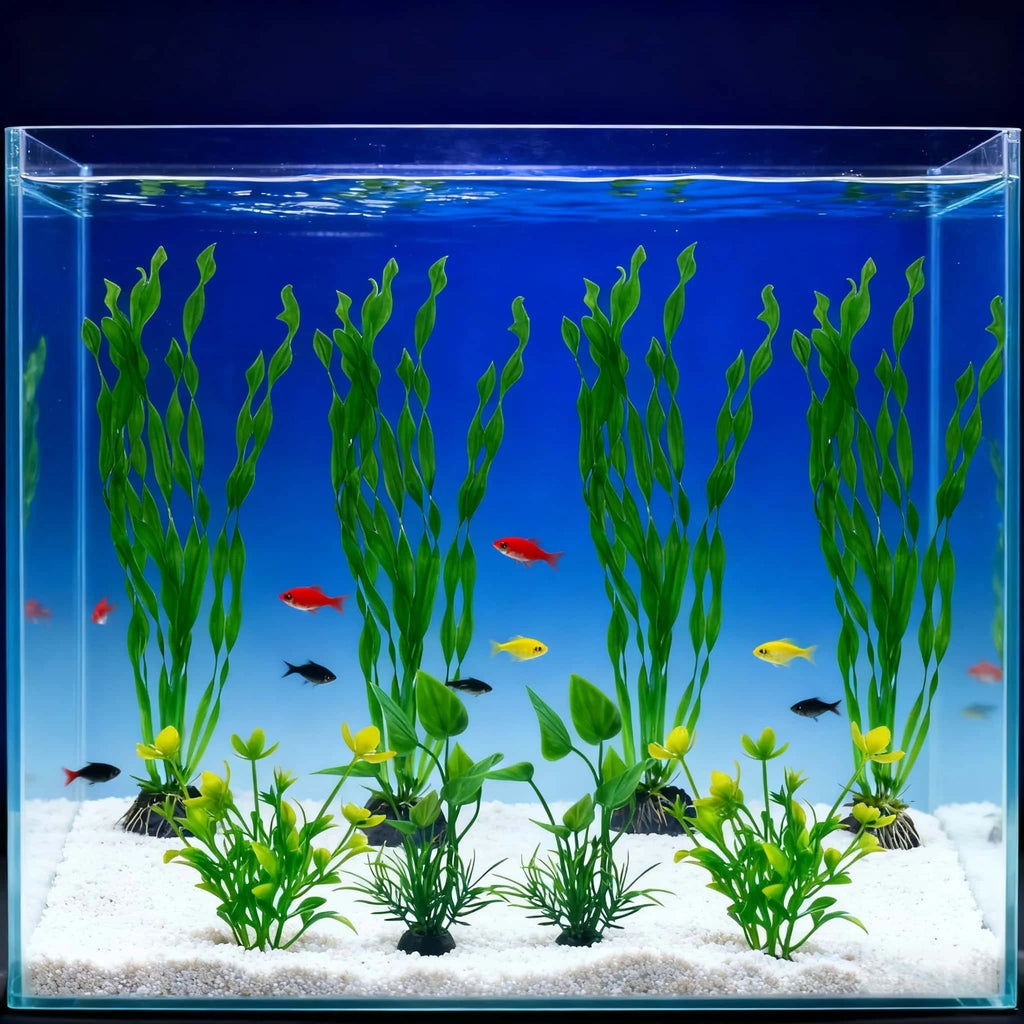 8pcs Vibrant Artificial Plants - Durable PE Aquascaping Set for Fish Tank Decor,  Aquatic Plants, Aquarium Decor