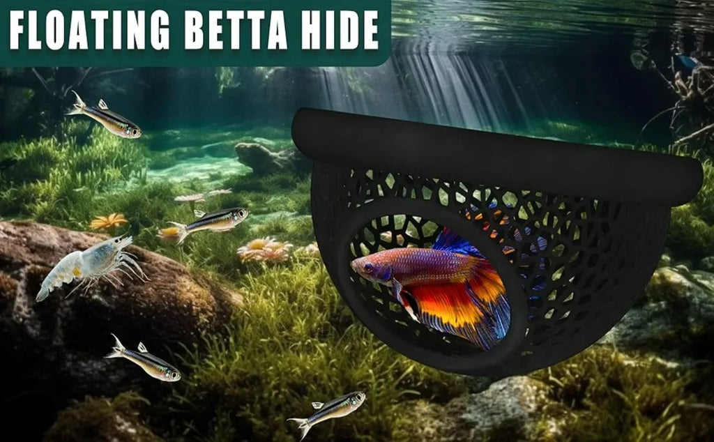 3-in-1 Aquarium Floating Cave – Fish & Shrimp Hideout & Feeding Ring