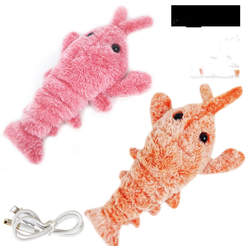 Electric Jumping Shrimp Toy – USB Charging Cat Plush