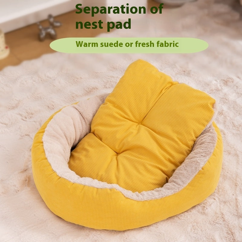Warm Fleece Cat Nest – Thick, Removable & Washable
