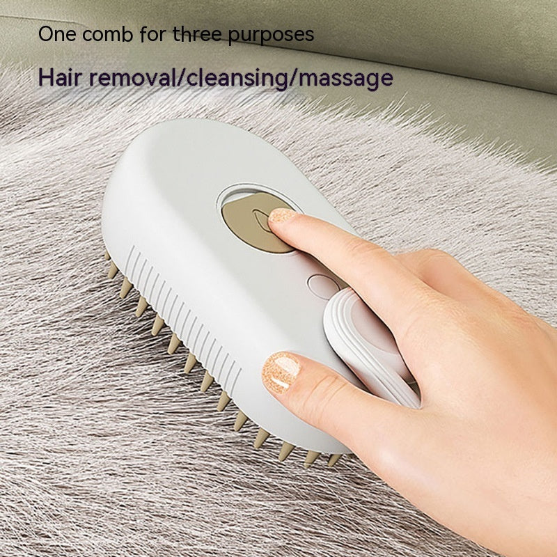 3-in-1 Electric Pet Grooming Brush – Steam & Massage for Cats & Dogs