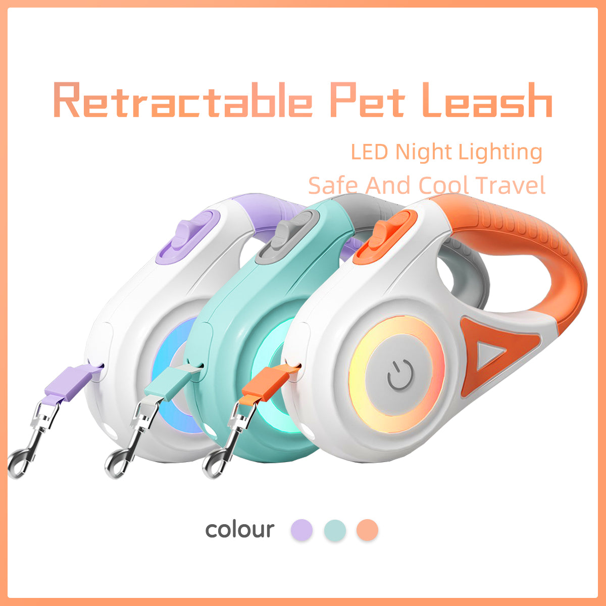 Retractable Dog Leash & Collar – Automatic Traction Rope