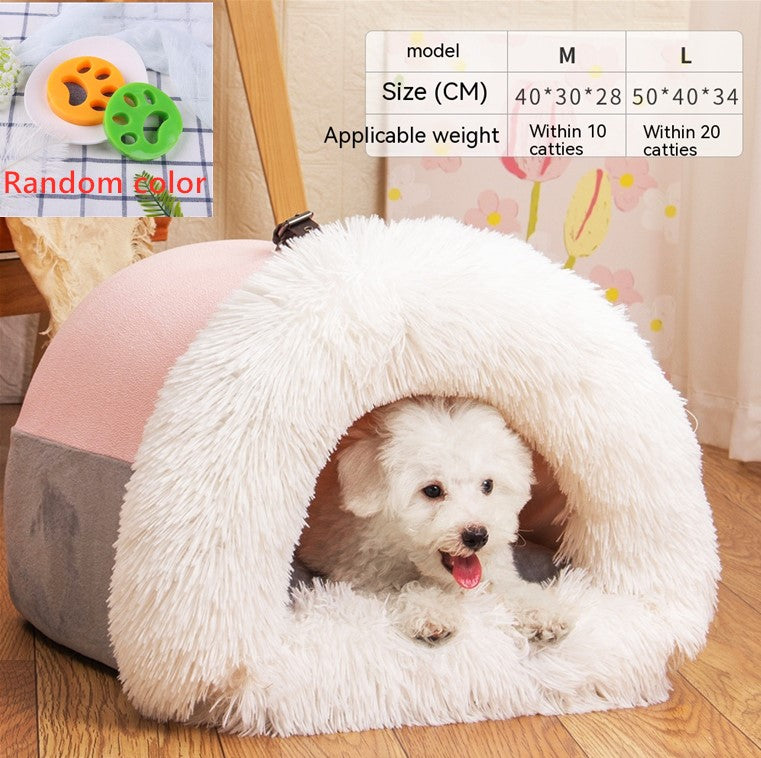 Portable Pet Nest – Warm Dog & Cat Bed for Autumn & Winter