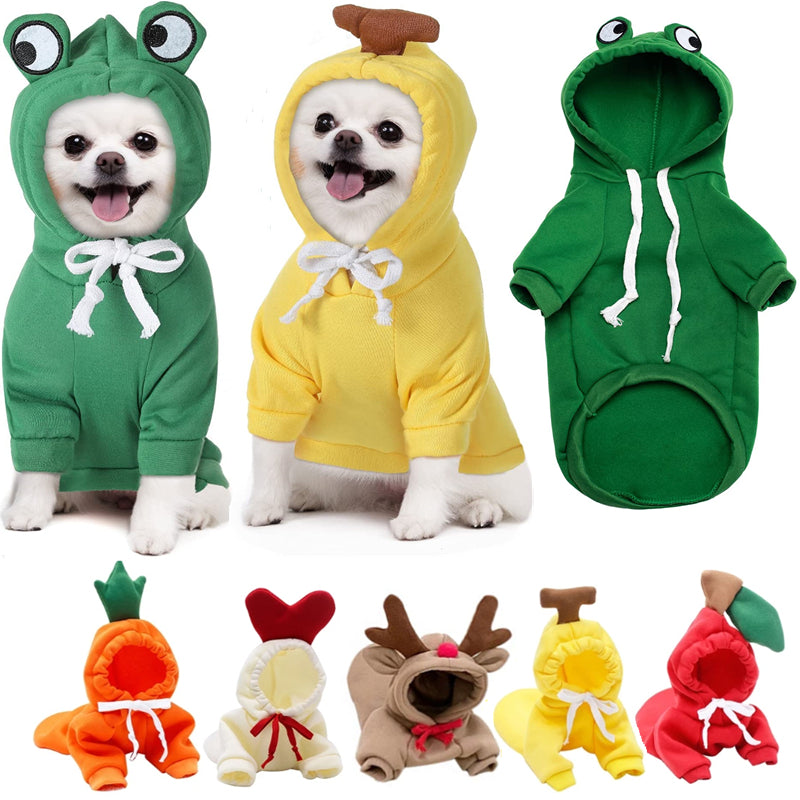 Cute Fruit Hoodie – Warm Winter Clothes for Small Dogs