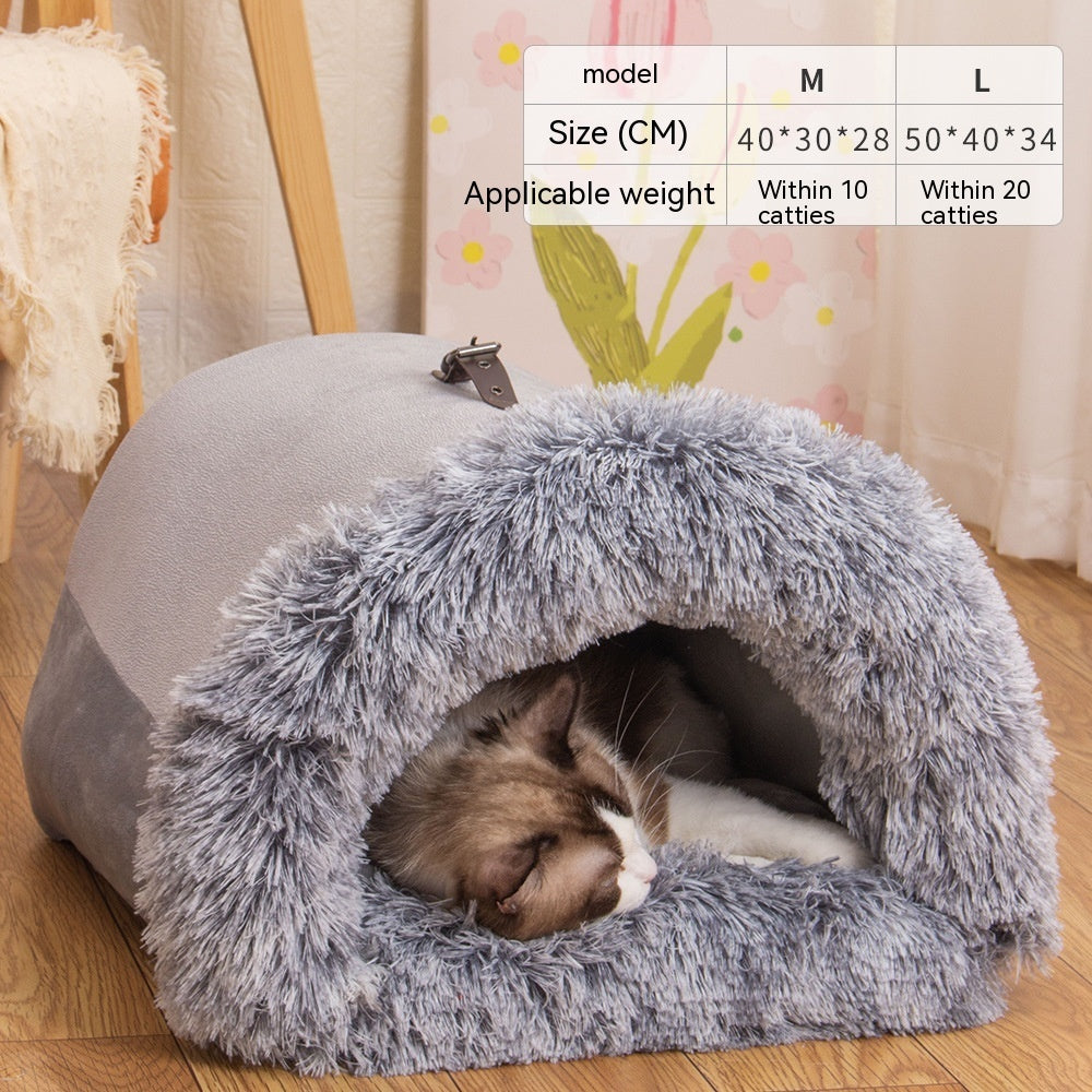 Portable Pet Nest – Warm Dog & Cat Bed for Autumn & Winter