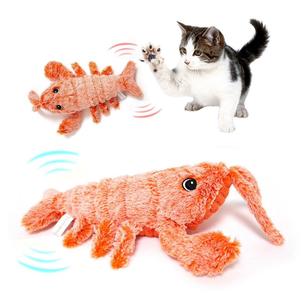 Electric Jumping Shrimp Toy – USB Charging Cat Plush